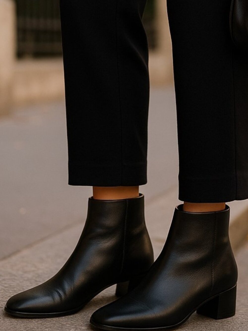 VIA SPIGA VINTAGE Y2K Black Leather Ankle Boots 37.5 7 Minimalist Industrial - Picture 17 of 17